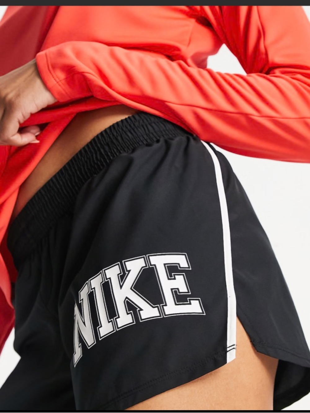 Nike Women’s Black Athletic Shorts with White Piping
